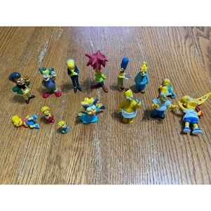 14 The Simpsons Toy Figurines- Various Characters and Sizes